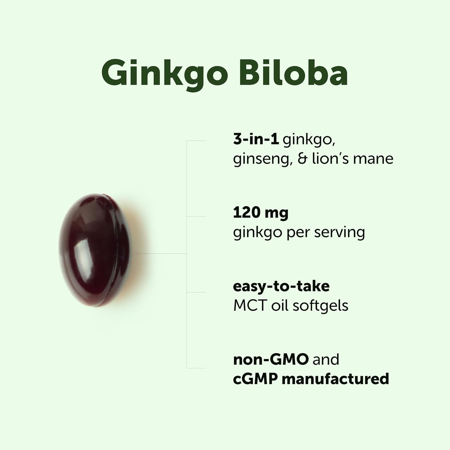 Ginkgo Biloba 120 mg Per Serving, 400 Softgels - Image 2