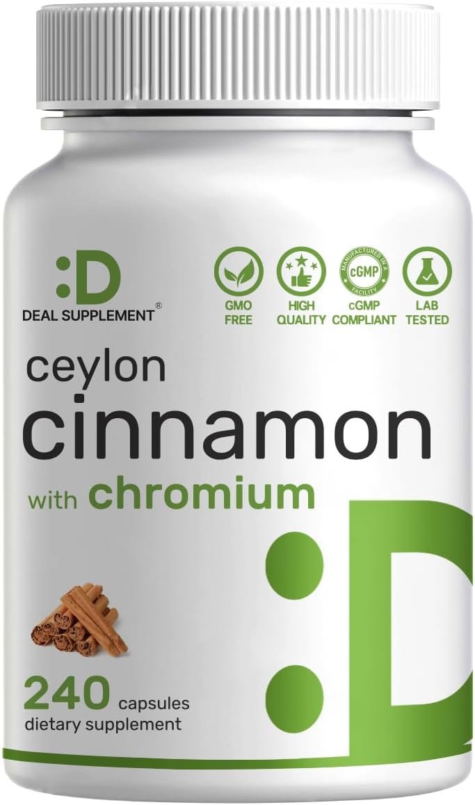 Ceylon Cinnamon with Chromium 1000mcg, 240 Capsules