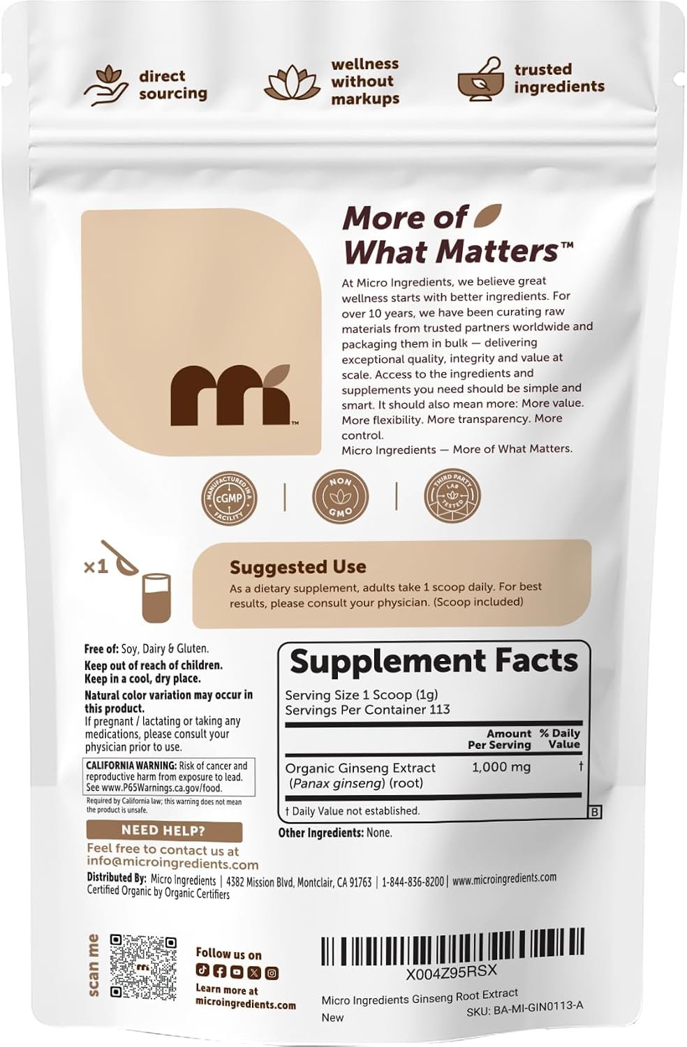 Organic Korean Ginseng Root Powder, - Image 3