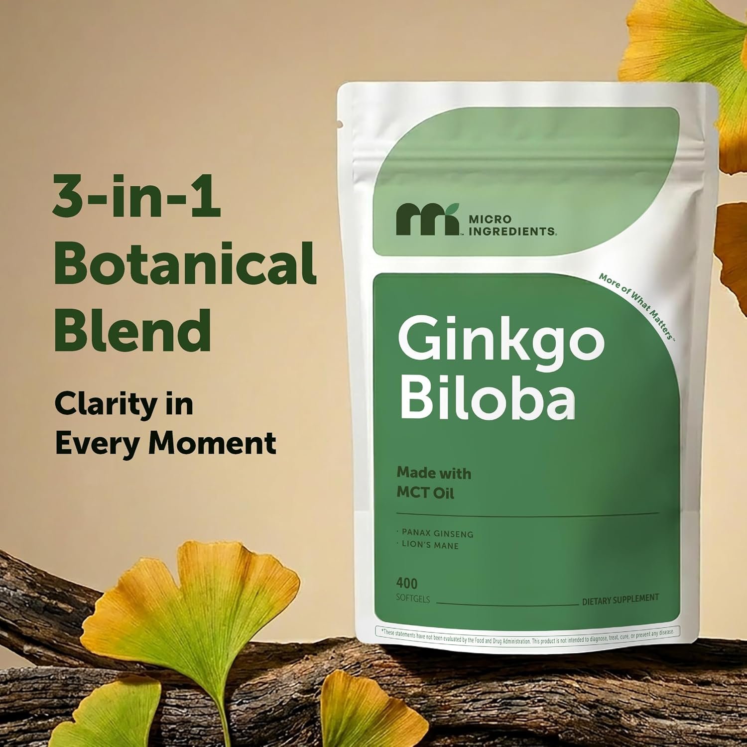 Ginkgo Biloba 120 mg Per Serving, 400 Softgels - Image 5