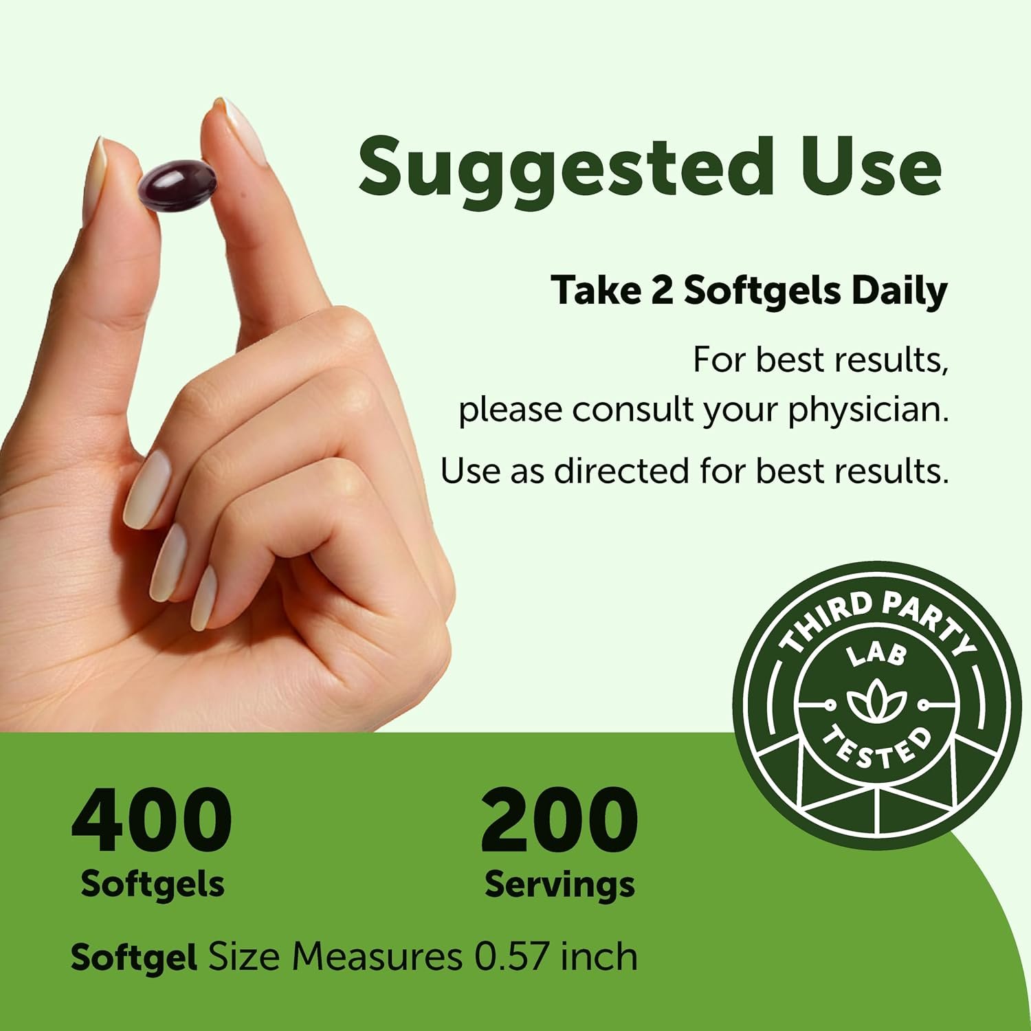 Ginkgo Biloba 120 mg Per Serving, 400 Softgels - Image 6