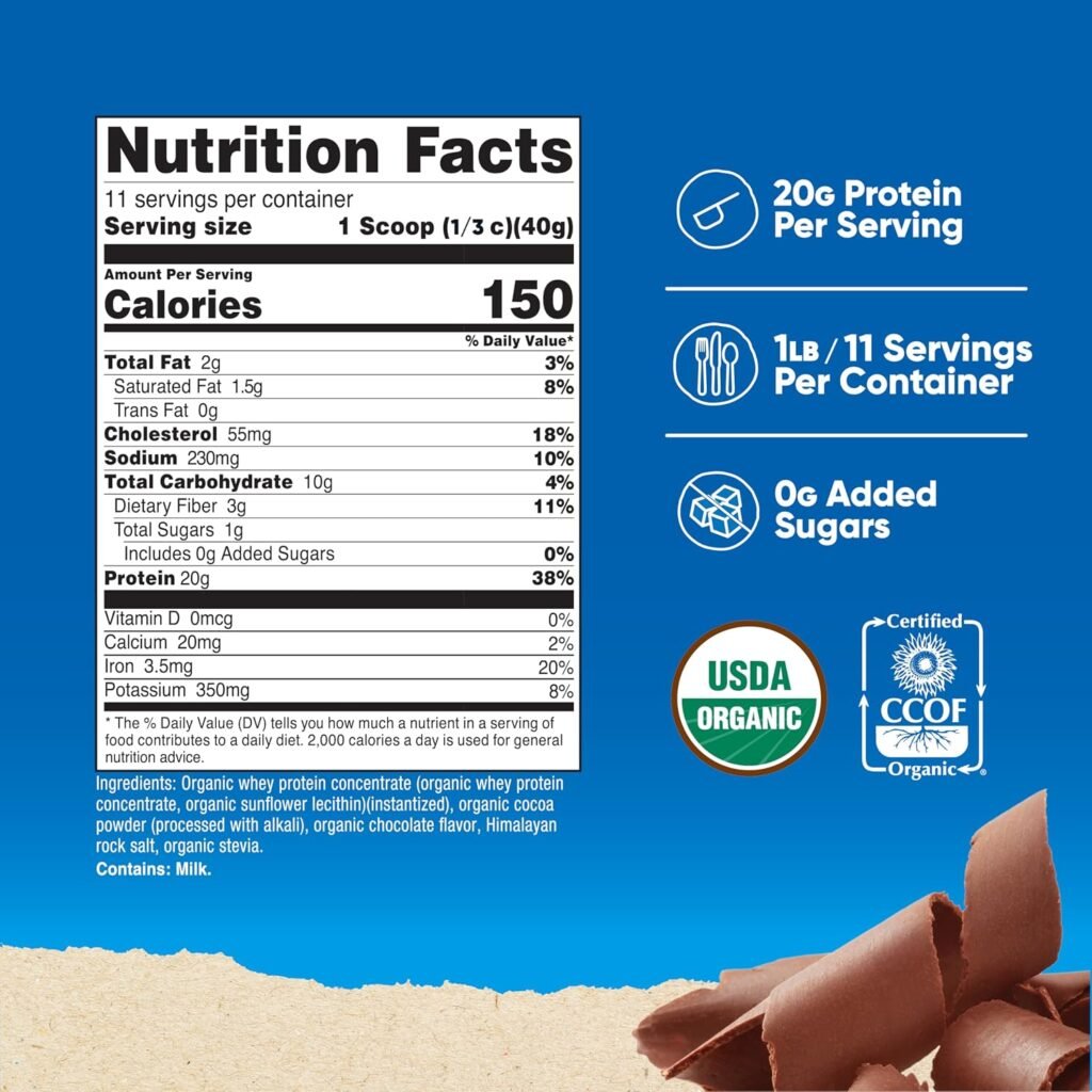 Nutricost Organic Whey Protein Concentrate Powder (Double Chocolate) 1LB