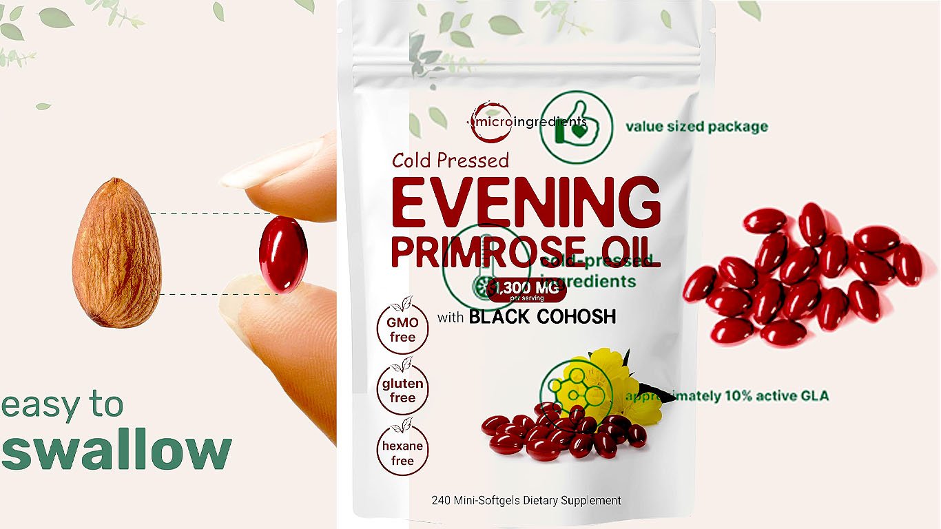 Evening Primrose Oil 1300mg Per Serving, 240 Softgels