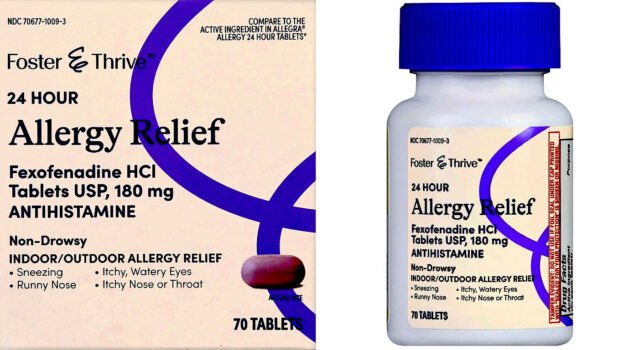 Fexofenadine HCl USP 180 mg Tablets (Bottle of 70)