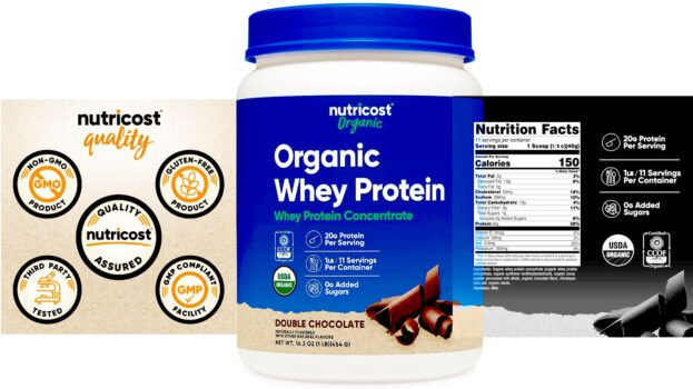 Nutricost Organic Whey Protein Concentrate Powder (Double Chocolate) 1LB