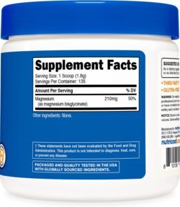 Nutricost Magnesium Glycinate Powder (250 Grams) Unflavored