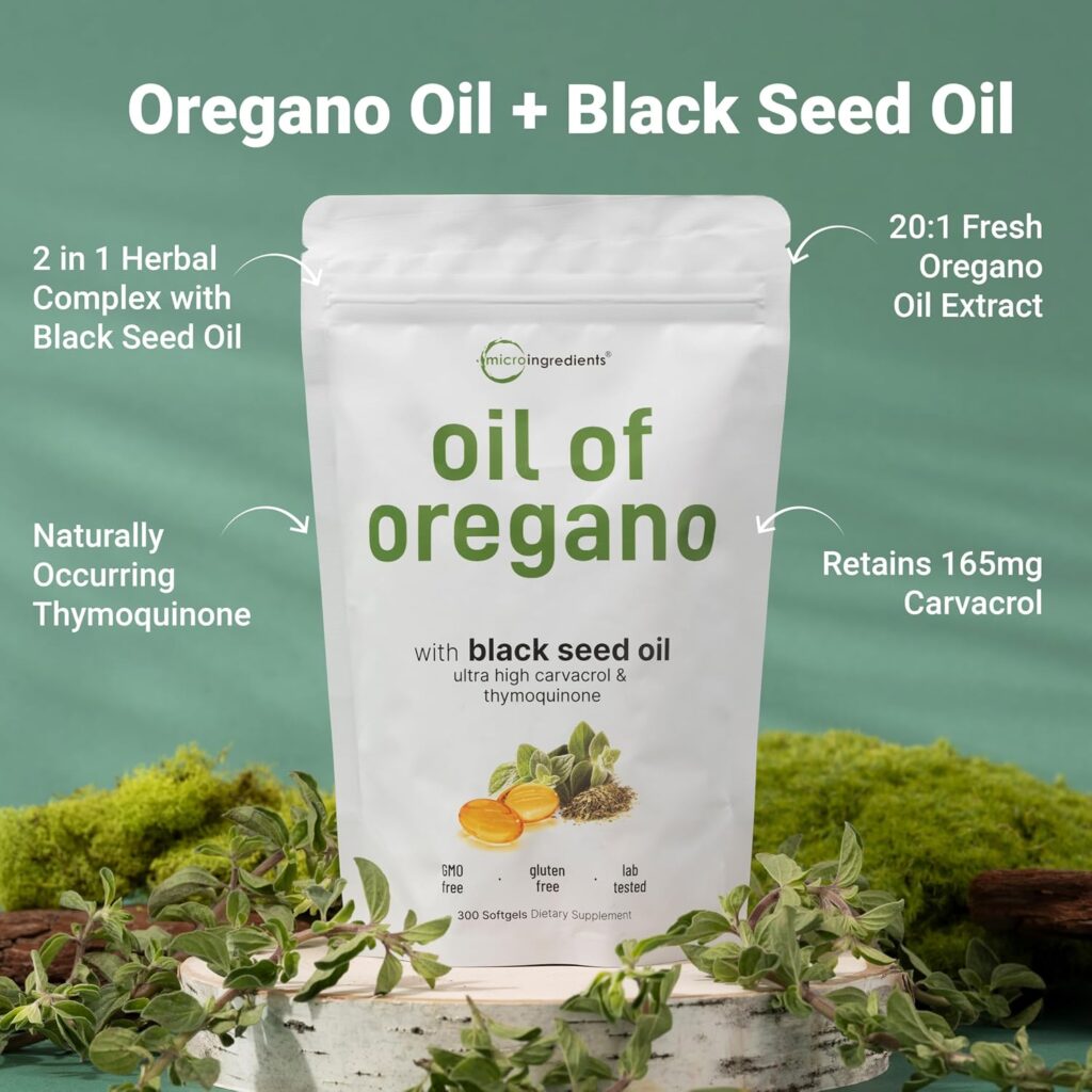  Oil of Oregano with Black Seed Oil, 300 Softgels