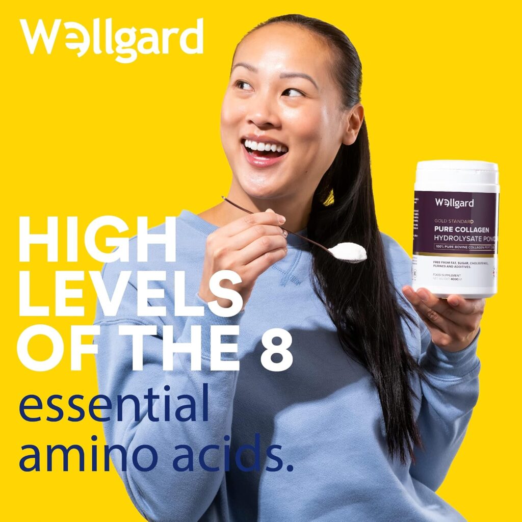 Wellgard Pure Collagen Powder 400g, Collagen Peptides, Halal, Unflavoured 13g Serving, 31 Servings, Type I and III from Bovine Hide, No Taste or Smell, Made by Wellgard Since 2018