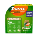 Allergy Relief Zyrtec 10 mg Strength Liqui-Gel 40 per Bottle